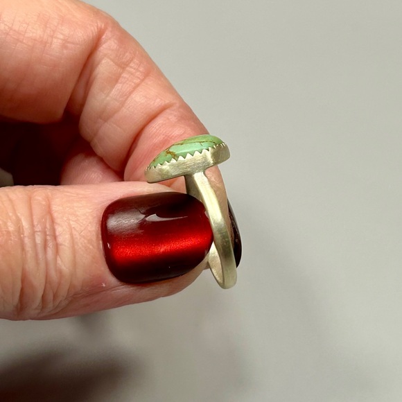 925 Brushed Sterling Silver Sonoran Gold Turquoise Ring - Picture 4 of 13